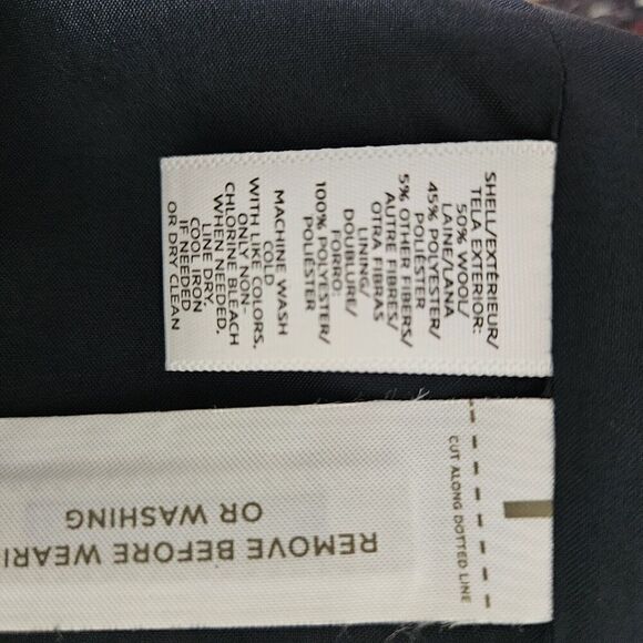 Loft Black & Red Woven Wool Blend Tweed Satin Lined Dress Coat Size Medium LNC - Picture 7 of 7